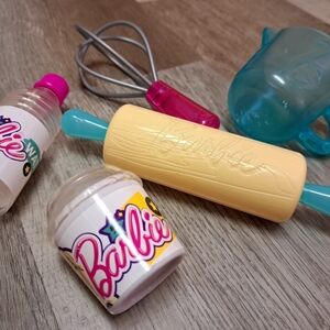 🌟 BARBIE Collectible Vintage Cooking Children's Play Kitchen Utensils & Food 🌟
